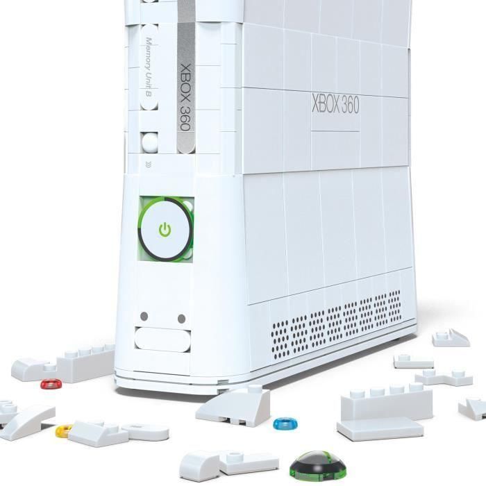 MEGA BLOKS Hww15 Consola Xbox 360 Réplica para Construir Coleccionable escala 3:4 con Luces, Mando y Disco Duro Interactivo, Detalles Auténticos 5