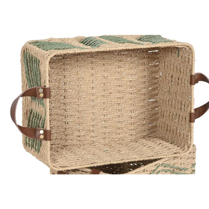 Cesta Tropical DKD Home Decor Verde Marron Claro 34 x 20 x 44 cm Set de 3 (2 Unidades) 2 Cesta Tropical DKD Home Decor Verde Marron Claro 34 x 20 x 44 cm Set de 3 (2 Unidades) 2