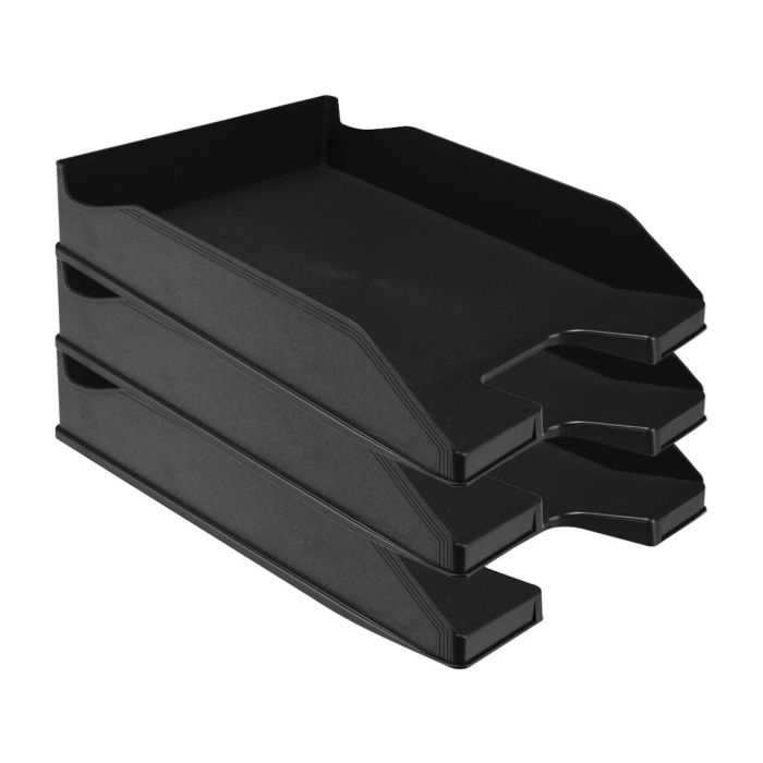 Bandeja Sobremesa Plastico Q-Connect Negro Opaco 100% Reciclado 240x70x340 mm 6 unidades 4