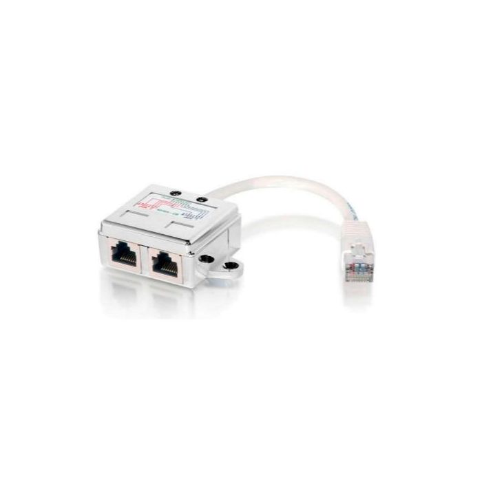Equip Adaptador Duplicador/Distribuidor Modular de Red RJ45 Cat5E Blindado 1 Macho a 2 Hembras 12cm