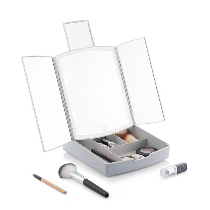 Espejo LED Plegable con Organizador de Maquillaje 3 en 1 Panomir InnovaGoods 3 Espejo LED Plegable con Organizador de Maquillaje 3 en 1 Panomir InnovaGoods 3