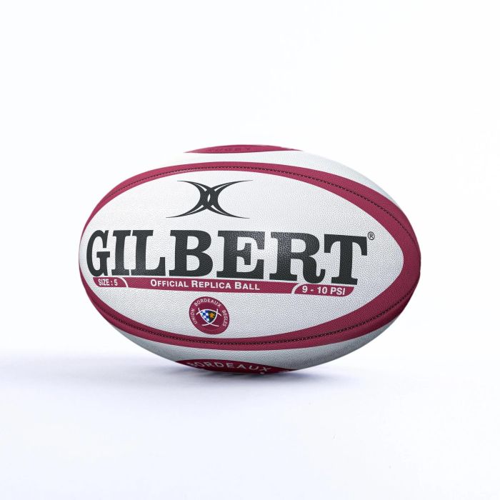 Gilbert GIL5024686375936 Balón de Rugby Réplica Bordeaux UBB Tamaño 5
