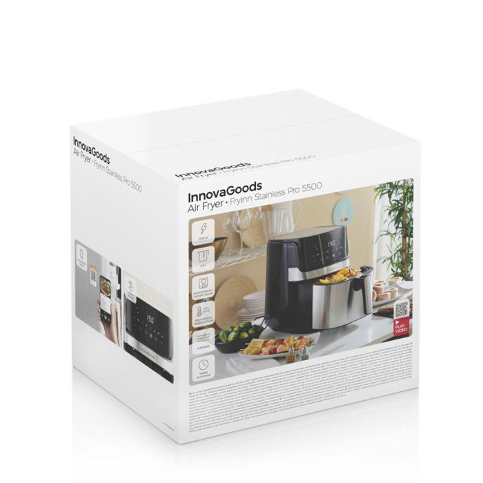Freidora de Aire InnovaGoods Fryinn Pro 5500 Negro 1700 W 5,5 L Acero Inoxidable 1 Freidora de Aire InnovaGoods Fryinn Pro 5500 Negro 1700 W 5,5 L Acero Inoxidable 1