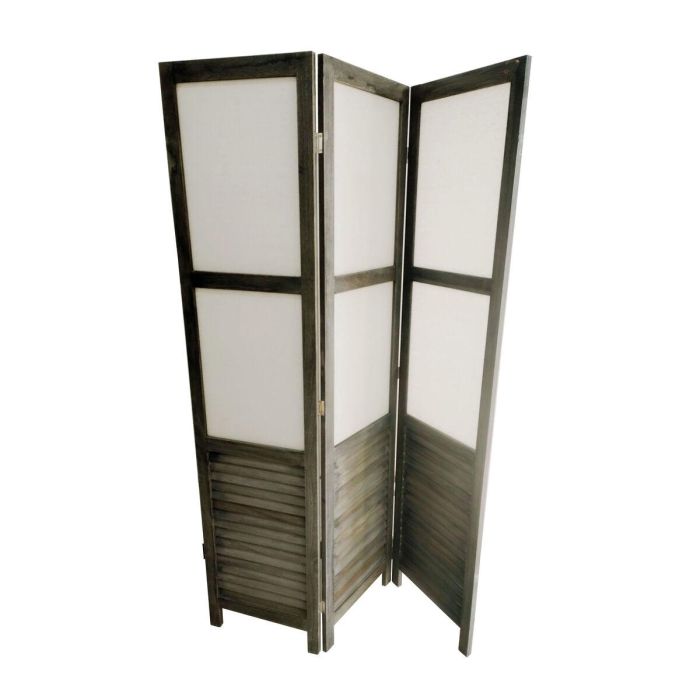 Versa Biombo de Madera Oscura con Ventanas Opacas, 6x170x40 cm, Algodón, Madera, Poliéster Versa Biombo de Madera Oscura con Ventanas Opacas, 6x170x40 cm, Algodón, Madera, Poliéster