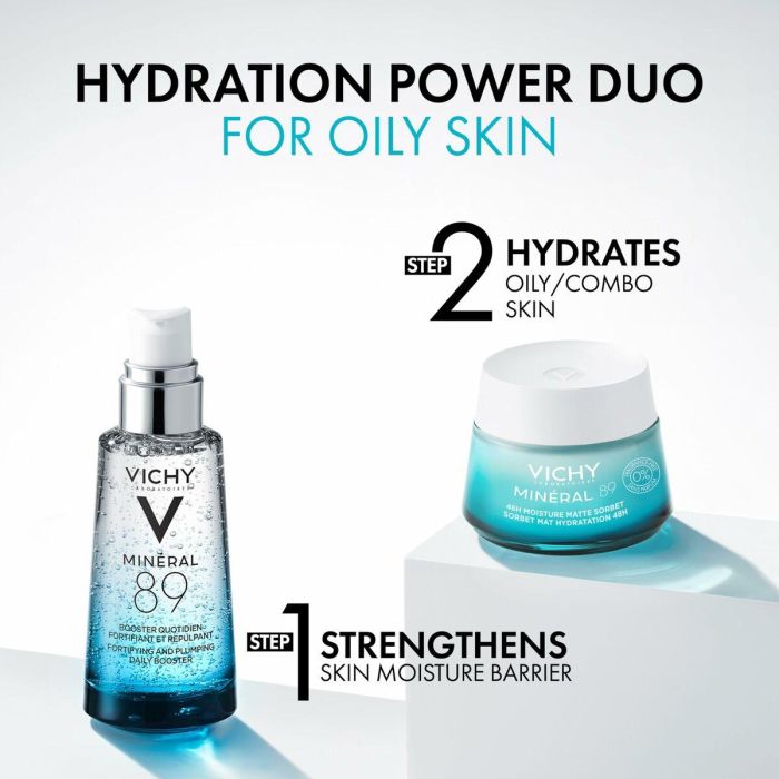 Vichy MINÉRAL 89 gel sorbete mate hidratante 48H con ácido hialurónico, 50 ml - Hidratación intensiva y efecto matificante 2