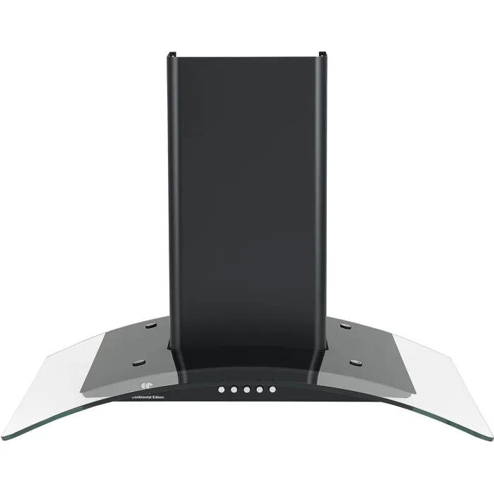 Continental Edison Campana Extractora Decorativa CEH60GB2 - Negro / Cristal, Clase A, 60 x 47 x 50.84 cm