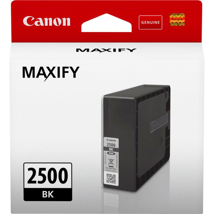 Canon PGI2500BK Tinta original negra a base de pigmentos para MAXIFY MB5350, MB5150, MB5455, MB5450, MB5050, MB5155, iB4050, iB4150 (29.1 ml)