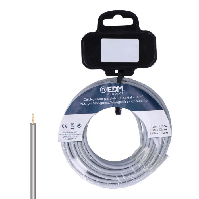 Edm Carrete cablecillo H07Z1-K 2,50 mm² gris, 5 m - Flexible, libre de halógenos