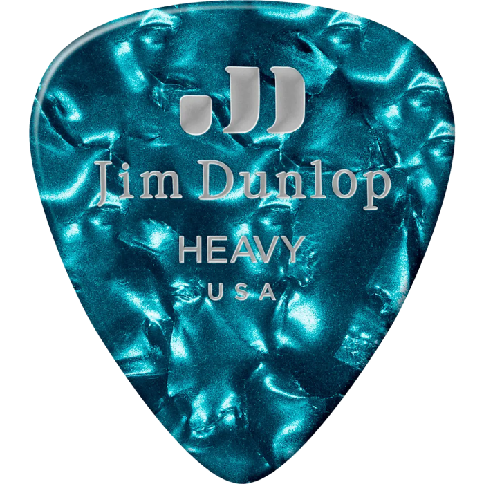 Dunlop Pack 12 Púas Genuine Celluloid Turquesa Perlado Heavy 1