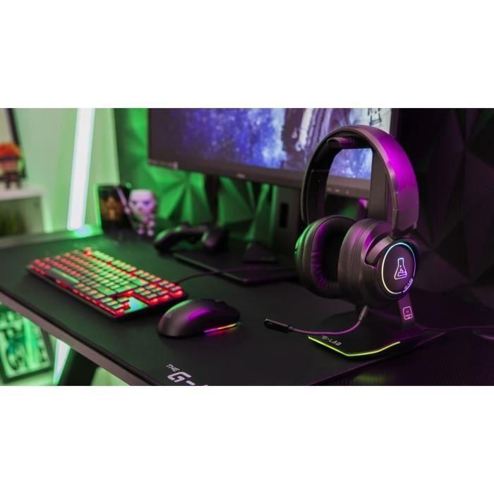 The G-Lab THE3760162055429 Auriculares Inalámbricos Gaming KORP IRIDIUM con Micrófono, RGB, para PC, PS4 y Xbox One, Negro 5