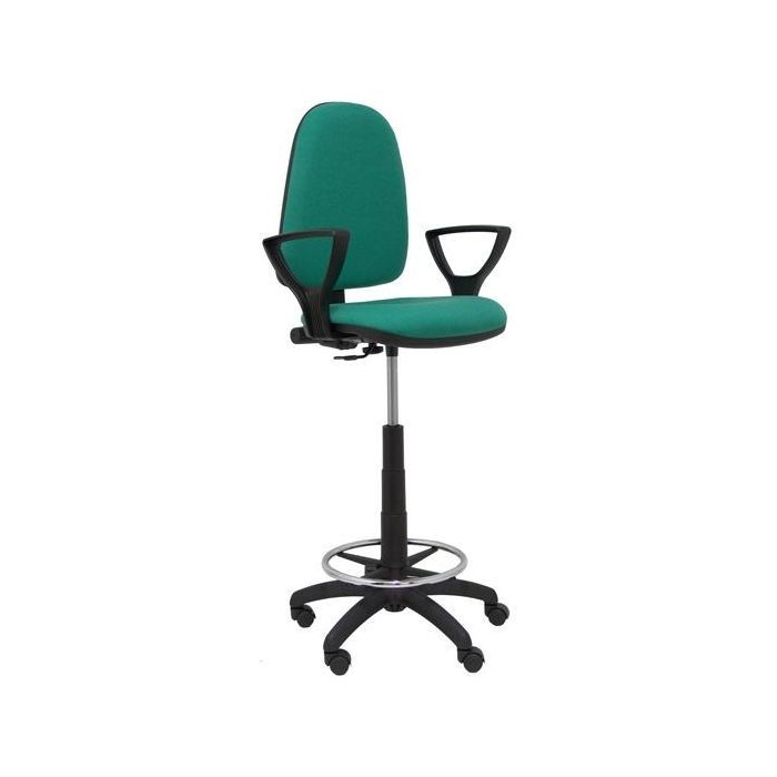 Piqueras y Crespo Taburete Ayna T04, Regulable En Altura Con Aro Reposapiés, Tapizado Bali Verde Esmeralda Piqueras y Crespo Taburete Ayna T04, Regulable En Altura Con Aro Reposapiés, Tapizado Bali Verde Esmeralda