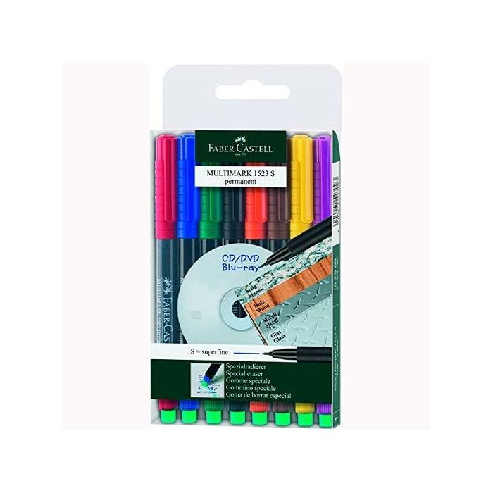 Faber Castell Rotulador Permanente Multimark 1523 Punta S Estuche De 8 C-Surtidos Faber Castell Rotulador Permanente Multimark 1523 Punta S Estuche De 8 C-Surtidos