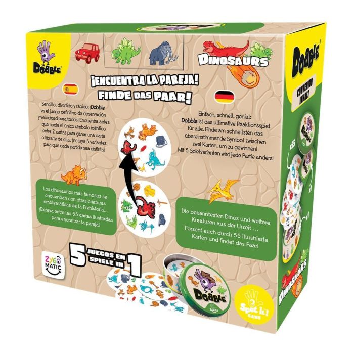 Asmodee Dobble Dinosaurs Dobdin07Esde Juego de Mesa Infantil de Observación y Velocidad en Español para +6 Años 4 Asmodee Dobble Dinosaurs Dobdin07Esde Juego de Mesa Infantil de Observación y Velocidad en Español para +6 Años 4