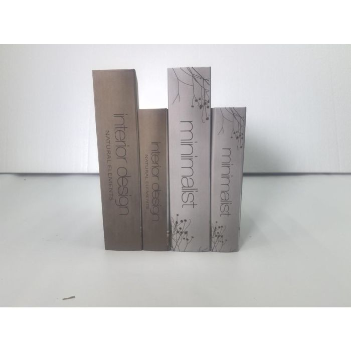 Caja Libro Scandi DKD Home Decor Gris 7 x 30 x 21 cm Set de 2 (2 Unidades) 2