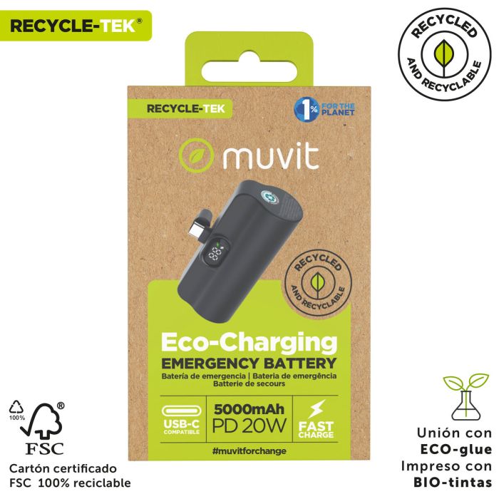 Powerbank Muvit for Change DP53D-R-PD Negro 5000 mAh 4