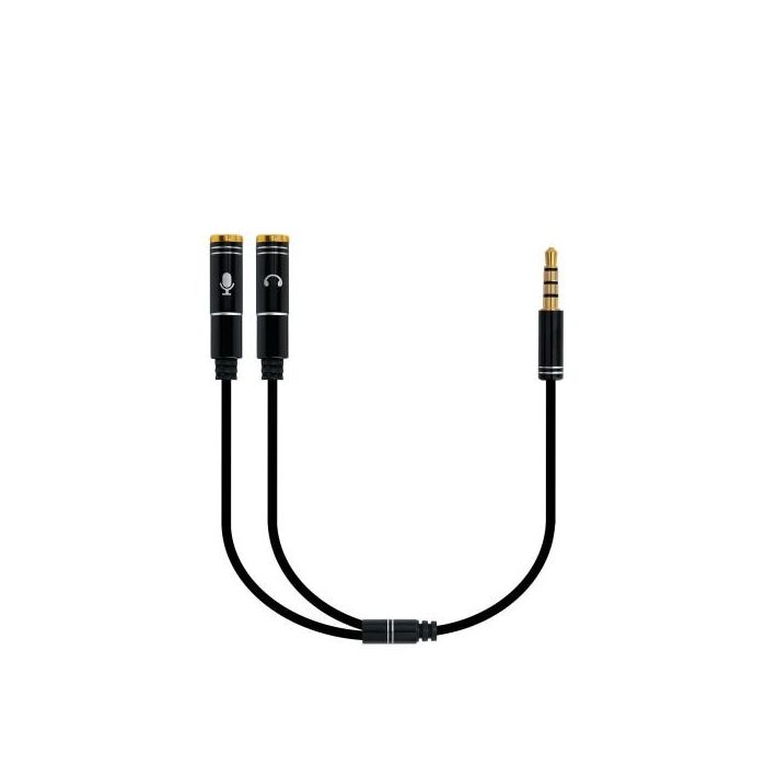 Ewent Cable Adaptador Audio Jack 3.5 mm EC1641 - 1x 3.5mm (4pin) Male a 2x 3.5mm (3pin) Female, 0.30m 1