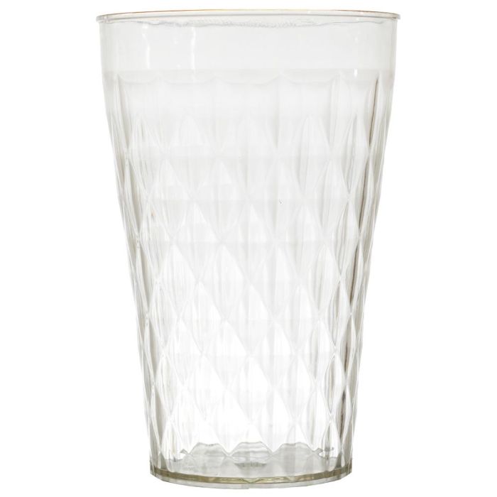 Home Deco Factory Vaso Plástico PET 420 ml Colección Mirage con Ribete Dorado Home Deco Factory Vaso Plástico PET 420 ml Colección Mirage con Ribete Dorado
