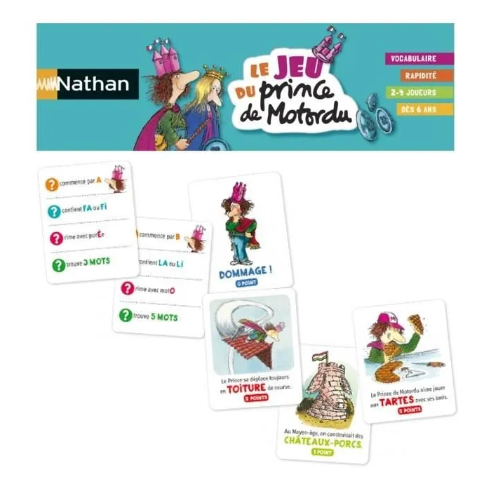 Nathan The Prince of Motordu Game Juego de mesa para niños a partir de 6 años 2