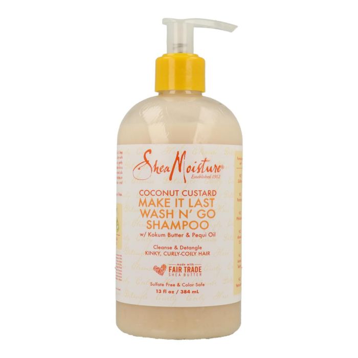 Shea Moisture Coconut Custard Make It Last Champú Lavado Rápido Cabello Afro 3B-4C 384ml