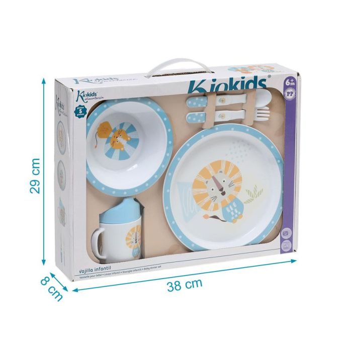 KioKids Vajilla Infantil Set 4 Piezas León Antigolpes Apto Lavavajillas y Microondas para Bebés +6 Meses Multicolor 4 KioKids Vajilla Infantil Set 4 Piezas León Antigolpes Apto Lavavajillas y Microondas para Bebés +6 Meses Multicolor 4