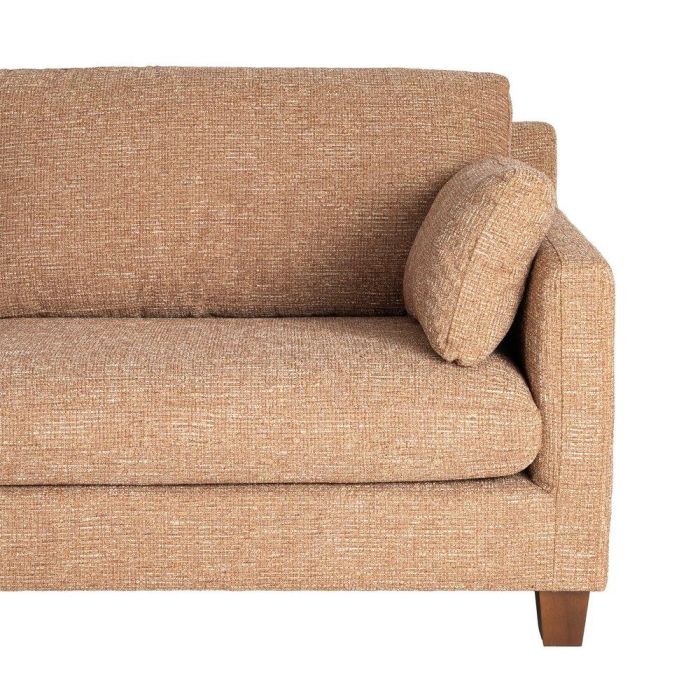 Sofá 3 Plazas Ocre Tejido-Madera 221 X 90 X 87 cm