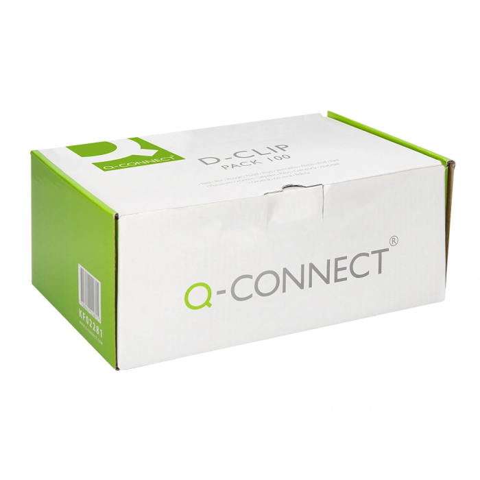 Q-connect Encuadernador Fastener D-Clips Plástico Rojo Caja de 100 Unidades 8