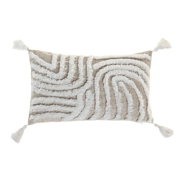 DKD Home Decor Cojín Urban 30 x 50 cm Poliéster Crudo Beige (2 Unidades)
