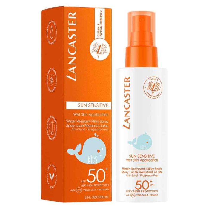 Lancaster Leche Solar en Spray SPF 50+ Full Light Technology Piel Sensible Niños 150ml - Anti-Arena, No Irrita Ojos
