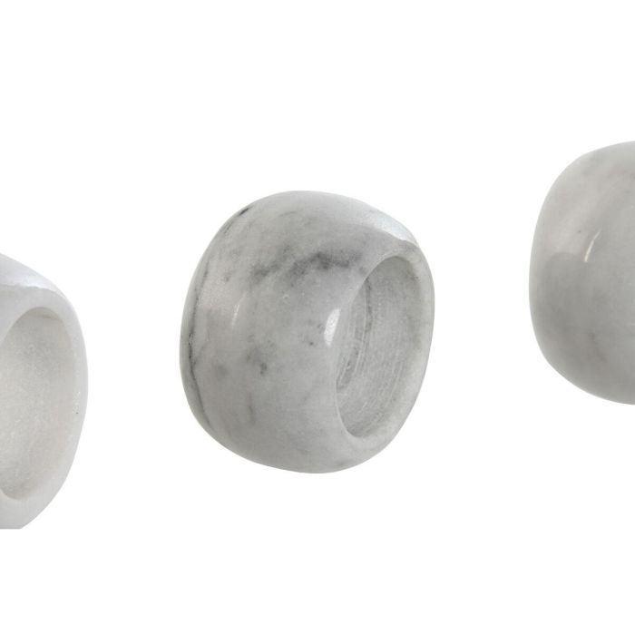 DKD Home Decor Servilletero Basicos de Marmol Blanco - Set de 4 Piezas, 4.8 x 3.3 x 4.8 cm 3
