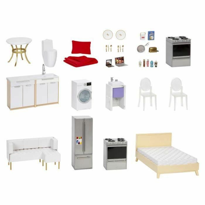 Rainbow High LIT502203EUC Townhouse - Casa de madera, 3 plantas, 6 habitaciones, ascensor funcional y mobiliario móvil 3