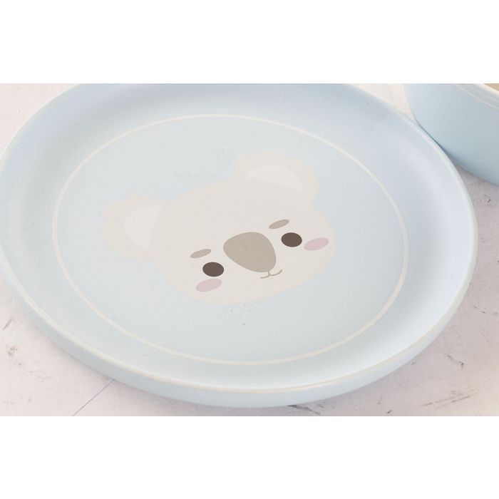 DKD Home Decor Vajilla Infantil Azul Gris New Bone Set 5 Piezas 2