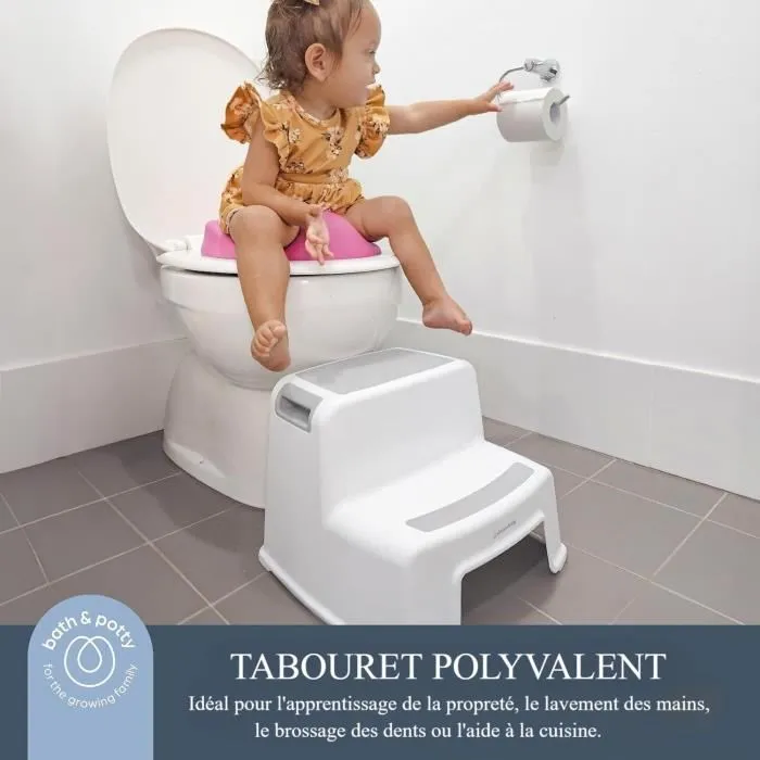 Dreambaby Taburete con Escalera 2 Up Antideslizante y Texturizado Hasta 80 kg Gris para Niños y Adultos 4