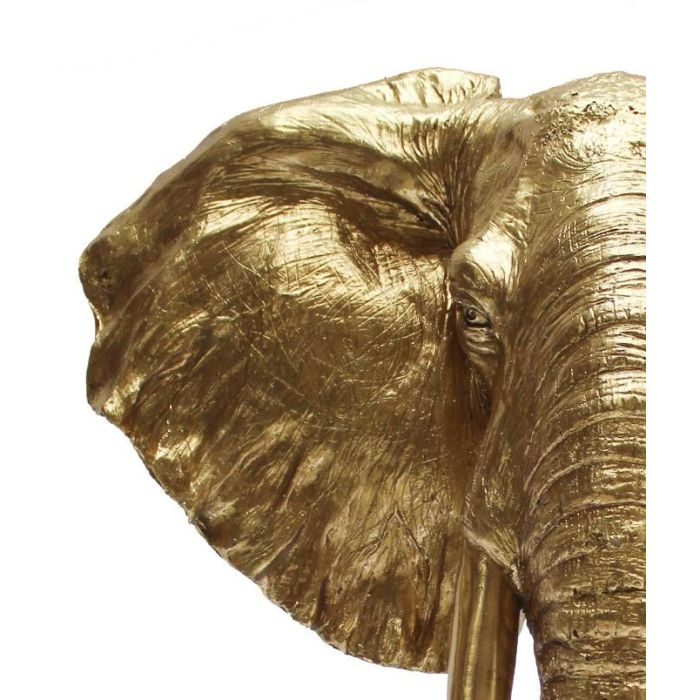 DKD Home Decor Figura Elefante Resina Metal Dorado Negro 36 x 73 x 60 cm 1