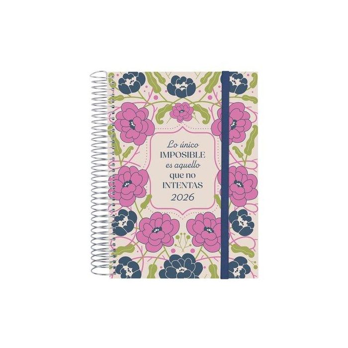 Finocam E10-155x212 mm Agenda Espiral Design Collection Imposible 2026, Tapa PP, Tamaño A5, uso personal y profesional