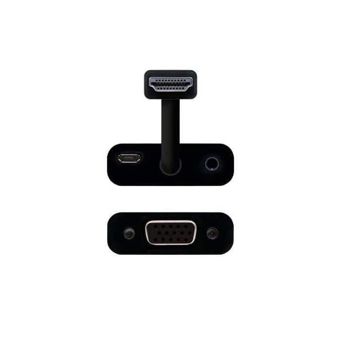 Nanocable 10.16.2001-BK Conversor HDMI Macho a VGA Hembra con Audio 3.5mm Negro 10cm Soporta 1080p UXGA Alimentación USB 1 Nanocable 10.16.2001-BK Conversor HDMI Macho a VGA Hembra con Audio 3.5mm Negro 10cm Soporta 1080p UXGA Alimentación USB 1