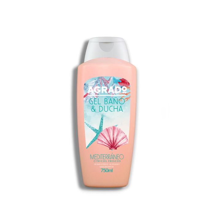 Agrado Gel de Ducha Mediterráneo 750 ml con Extracto de Oliva para Limpieza Suave, Hidratación y Cuidado Diario de toda la Familia