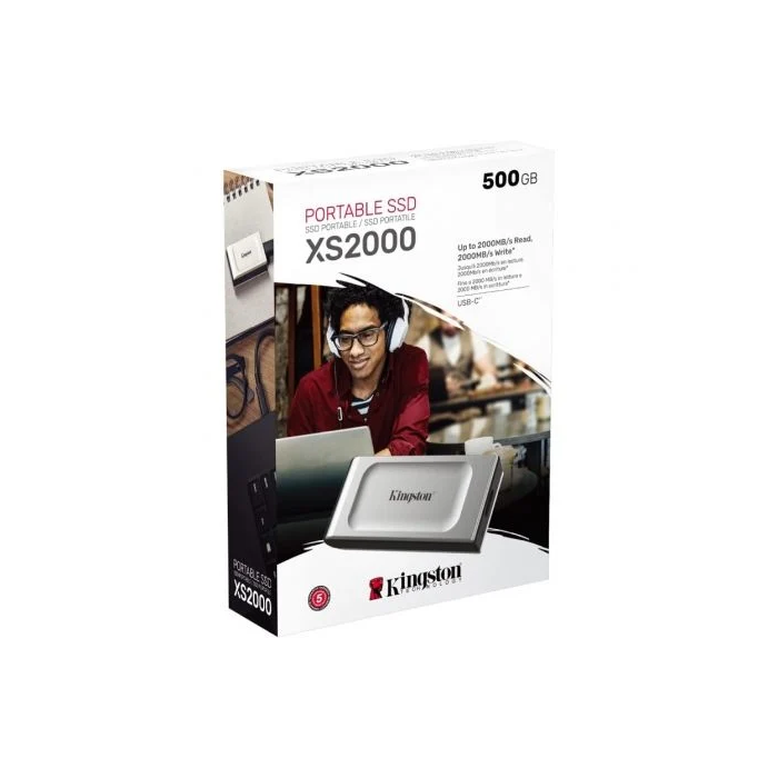 Kingston SXS2000/500G Disco Externo SSD 500GB USB 3.2 Gen 2x2 Velocidad 2000MB/s Plata