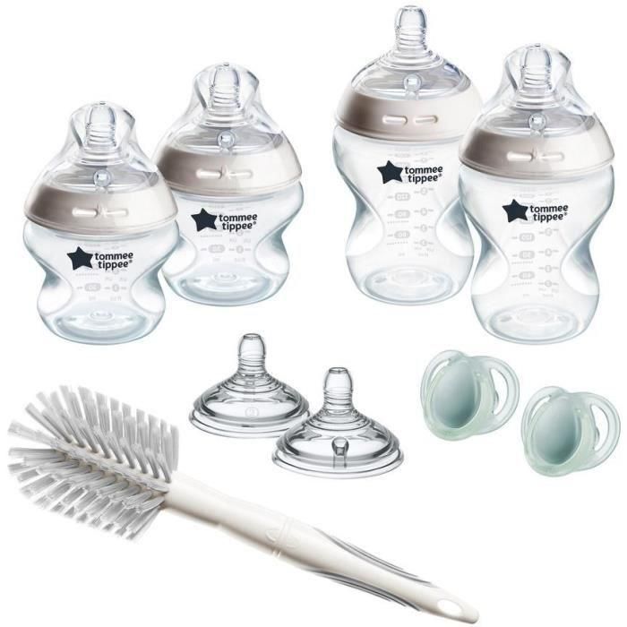 Caja para biberones - TOMMEE TIPPEE - NATURAL START - 4x biberones 150 ml / 260 ml - Anticólicos - 2x tetinas - Recién nacido Caja para biberones - TOMMEE TIPPEE - NATURAL START - 4x biberones 150 ml / 260 ml - Anticólicos - 2x tetinas - Recién nacido