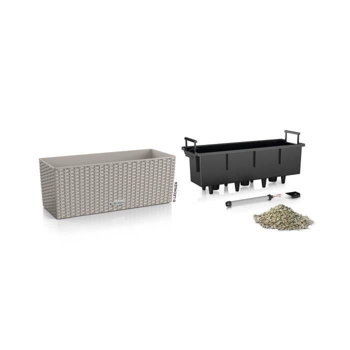 Jardinera - Balconera cottage 50 - Kit completo - Marrón arena - 8 L - LECHUZA 1