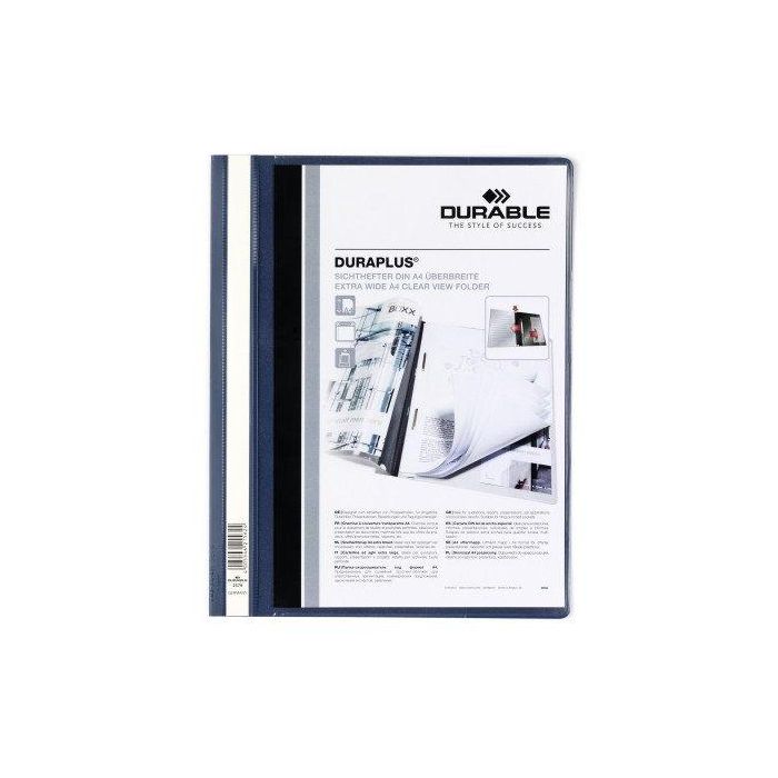 Durable Carpeta de Presentación Dossier Fáster Duraplus A4 Azul Oscuro - Paquete de 25 Unidades