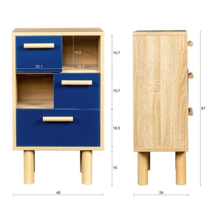 Almacenamiento con 2 puertas - Madera de pino azul - lila 3 Almacenamiento con 2 puertas - Madera de pino azul - lila 3