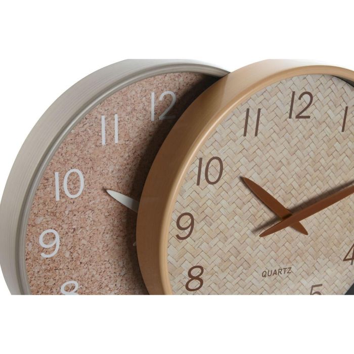 Reloj Pared Scandi DKD Home Decor Natural Marron 4.7 x 30 x 30 cm (2 Unidades) 2 Reloj Pared Scandi DKD Home Decor Natural Marron 4.7 x 30 x 30 cm (2 Unidades) 2