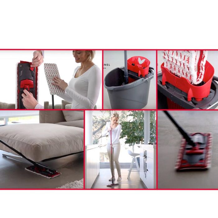 Vileda Ultramax Set Mopa Microfibras 2 en 1 con Escurridor Vertical para Suelos y Parquet, Limpieza Manos Secas Gris/Rojo 36x13.6cm 2 Vileda Ultramax Set Mopa Microfibras 2 en 1 con Escurridor Vertical para Suelos y Parquet, Limpieza Manos Secas Gris/Rojo 36x13.6cm 2