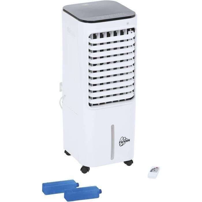 Farelek 112201 Enfriador de Aire Climático Portátil con 3 Velocidades, Temporizador de 7,5 Horas y Depósito de Agua de 12 Litros - Color Blanco 1 Farelek 112201 Enfriador de Aire Climático Portátil con 3 Velocidades, Temporizador de 7,5 Horas y Depósito de Agua de 12 Litros - Color Blanco 1