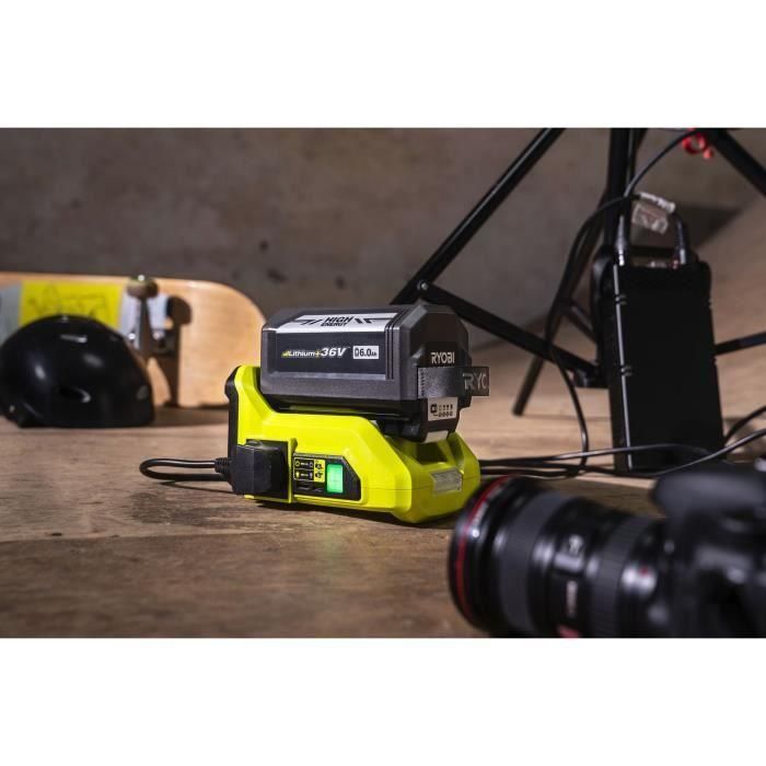 Ryobi Transformador Inalámbrico MAX POWER 36V 300W Continua / 500W Pico - 1x EU, 1x USB-A, 1x USB-C - Lámpara LED - Sin Batería 5 Ryobi Transformador Inalámbrico MAX POWER 36V 300W Continua / 500W Pico - 1x EU, 1x USB-A, 1x USB-C - Lámpara LED - Sin Batería 5