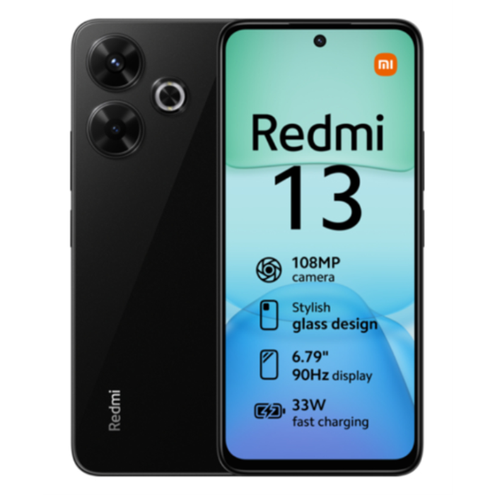 Xiaomi Redmi 13 17,2 cm (6.79") Ranura híbrida Dual SIM 4G USB Tipo C 6 GB 128 GB 5030 mAh Negro Xiaomi Redmi 13 17,2 cm (6.79") Ranura híbrida Dual SIM 4G USB Tipo C 6 GB 128 GB 5030 mAh Negro