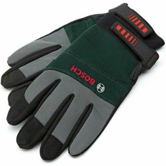 Bosch Guantes de Jardinería Talla L Verde y Gris, Protección Manos y Cortes