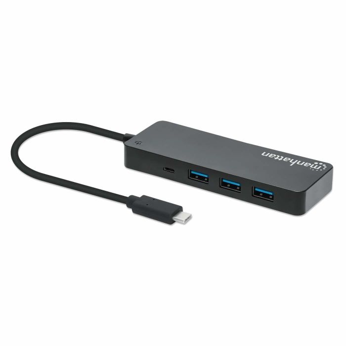 MANHATTAN Hub USB 7 Puertos C-Stecker A-Buchse 5Gbit/s Negro 1