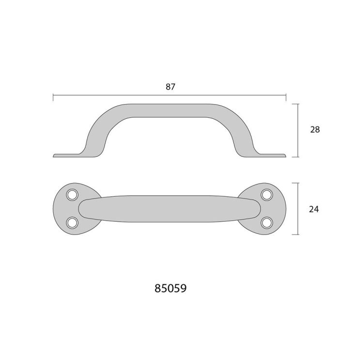 Edm Tirador de puerta de chapa metálica plegada 85mm Cromado 1 Edm Tirador de puerta de chapa metálica plegada 85mm Cromado 1