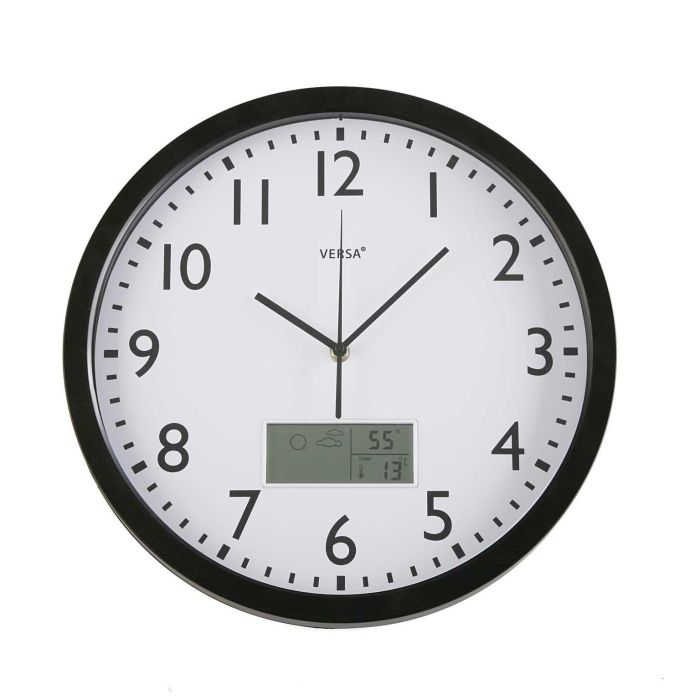 Reloj Meteo Negro 35 cm Minimal - Versa (2 Unidades) Reloj Meteo Negro 35 cm Minimal - Versa (2 Unidades)